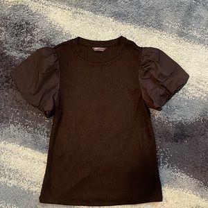 Black Puff Sleeve Top by M&S London